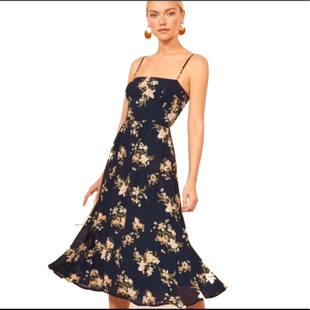 NWT Reformation Rosehip Yolanda Floral Midi Dress